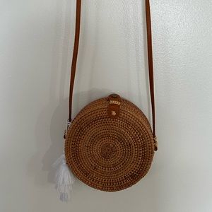 Straw Round Crossbody Bag